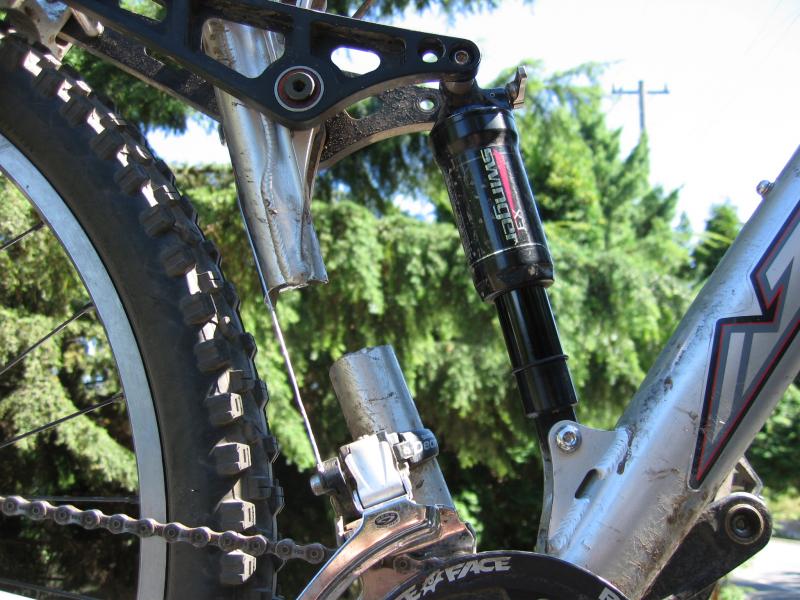 broken bike (shows the kind of force that mountain bikers apply to the ground -- or anything else in their way! align=