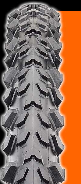 mountain bike (knobby) tire (creates erosion)