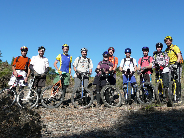 mountain unicyclists riding illegally